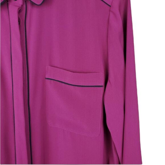 NWT Halogen Maroon Long Sleeve Button Down Top - Picture 4 of 8
